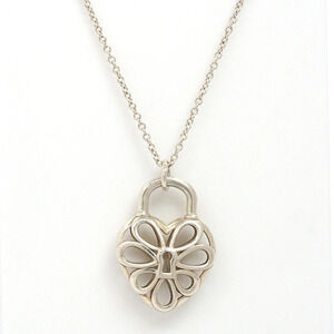 Tiffany Co Filigree Heart Silver Pendant